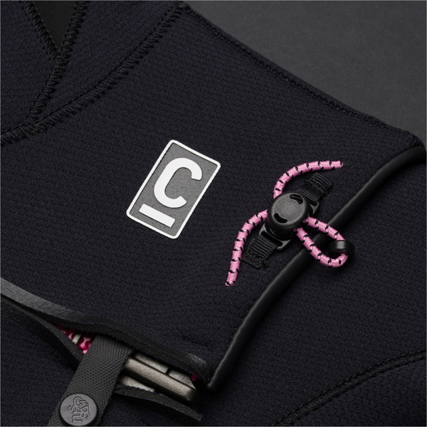 2026 C-Skins Womens Nuwave Rewired 6/5mm Hooded Wetsuit CRW65WH - Black / Black / Rose